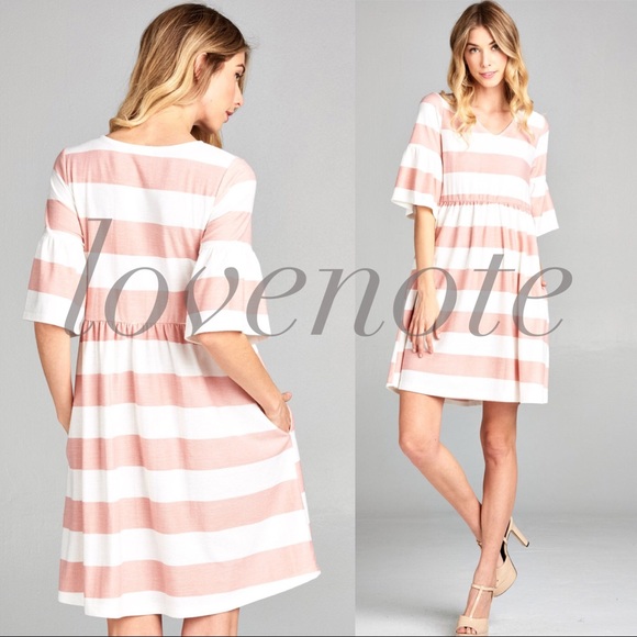 lovenote Dresses & Skirts - LAST! French Terry Casual Dress Ruffle Sleeve